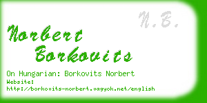 norbert borkovits business card